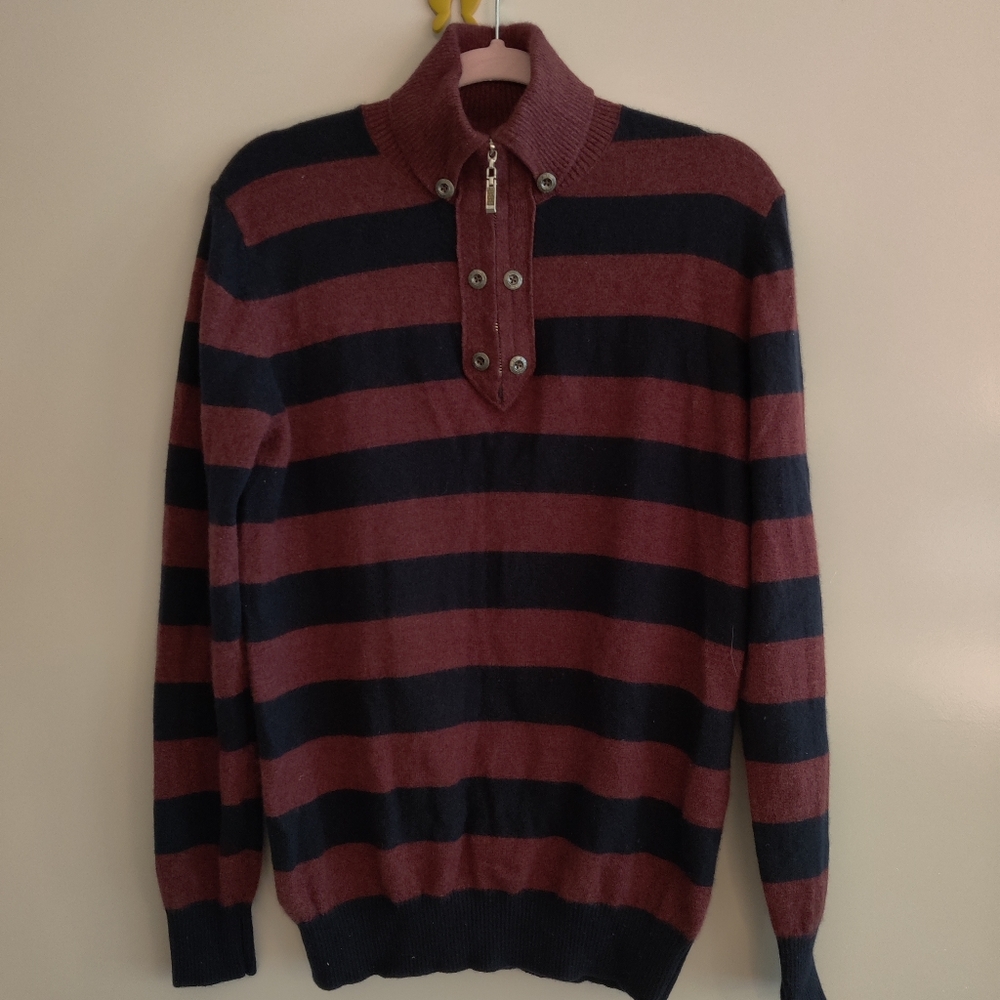 100% cashmere half zip sweater
